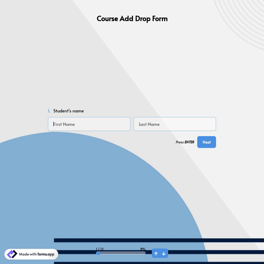 Course Add Drop Form