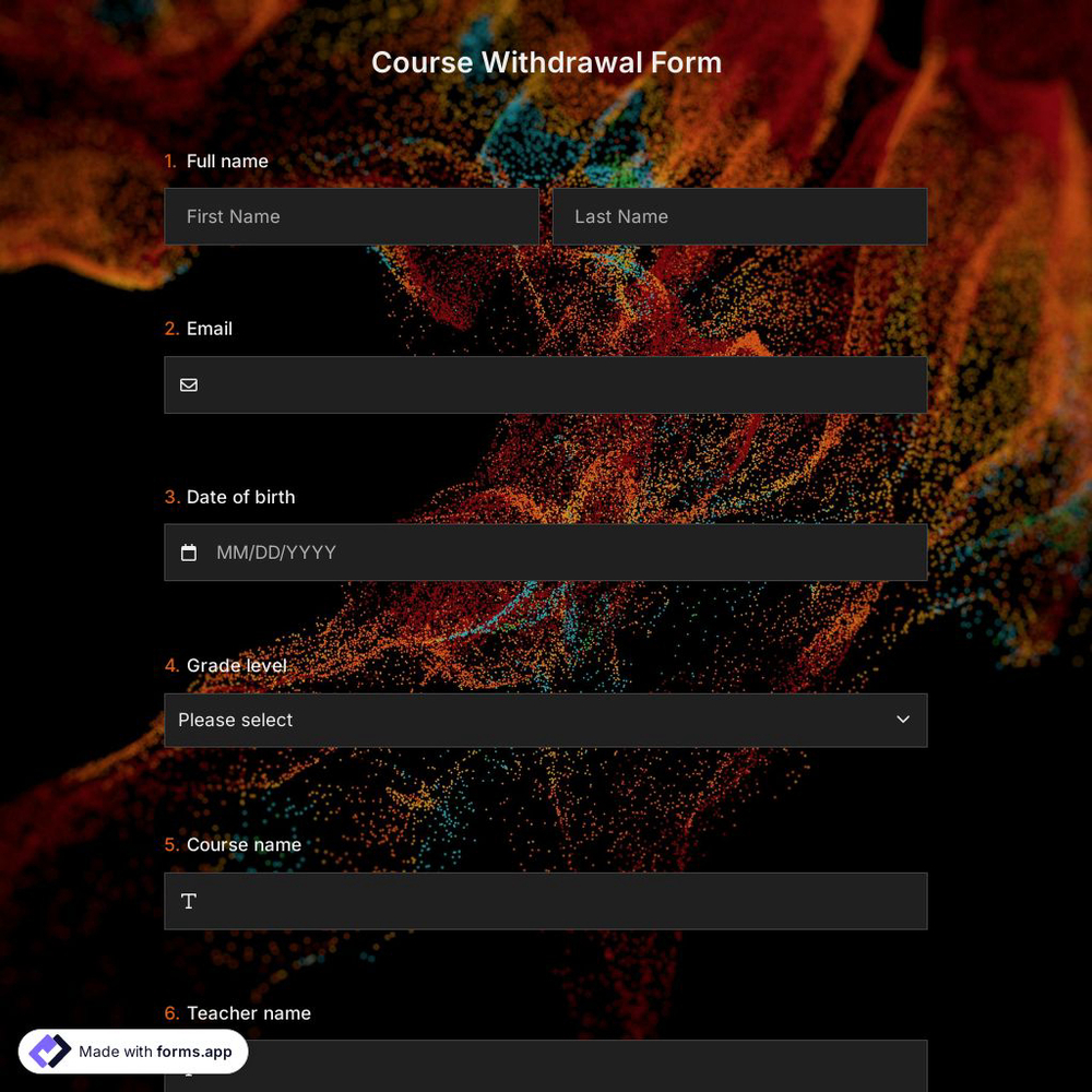 Course Withdrawal Form