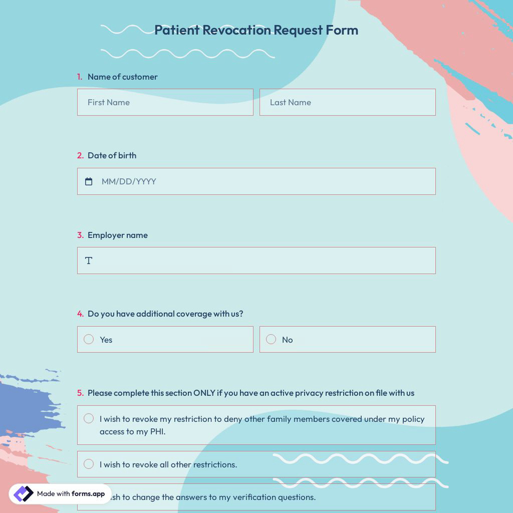 Patient Revocation Request Form