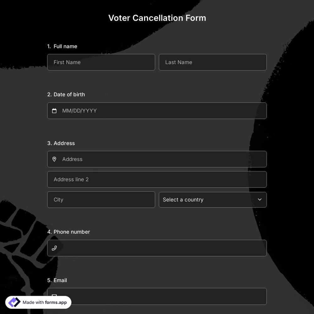 Voter Cancellation Form