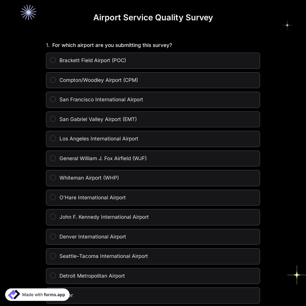 Airport Service Quality Survey