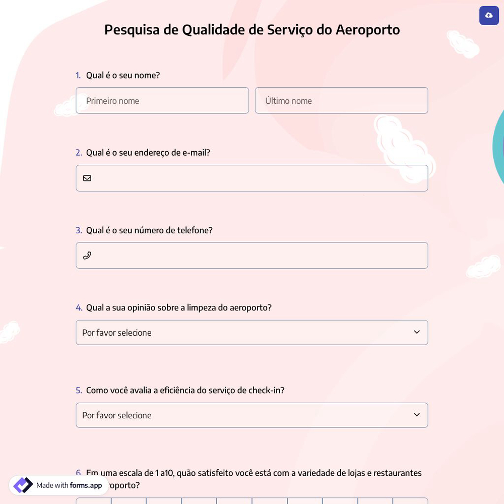 Pesquisa de Qualidade de Serviço do Aeroporto