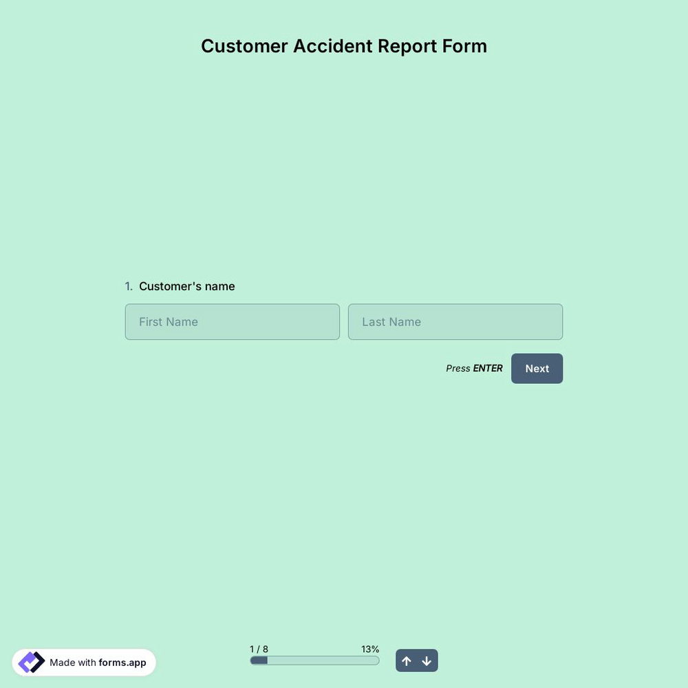 Customer Accident Report Form
