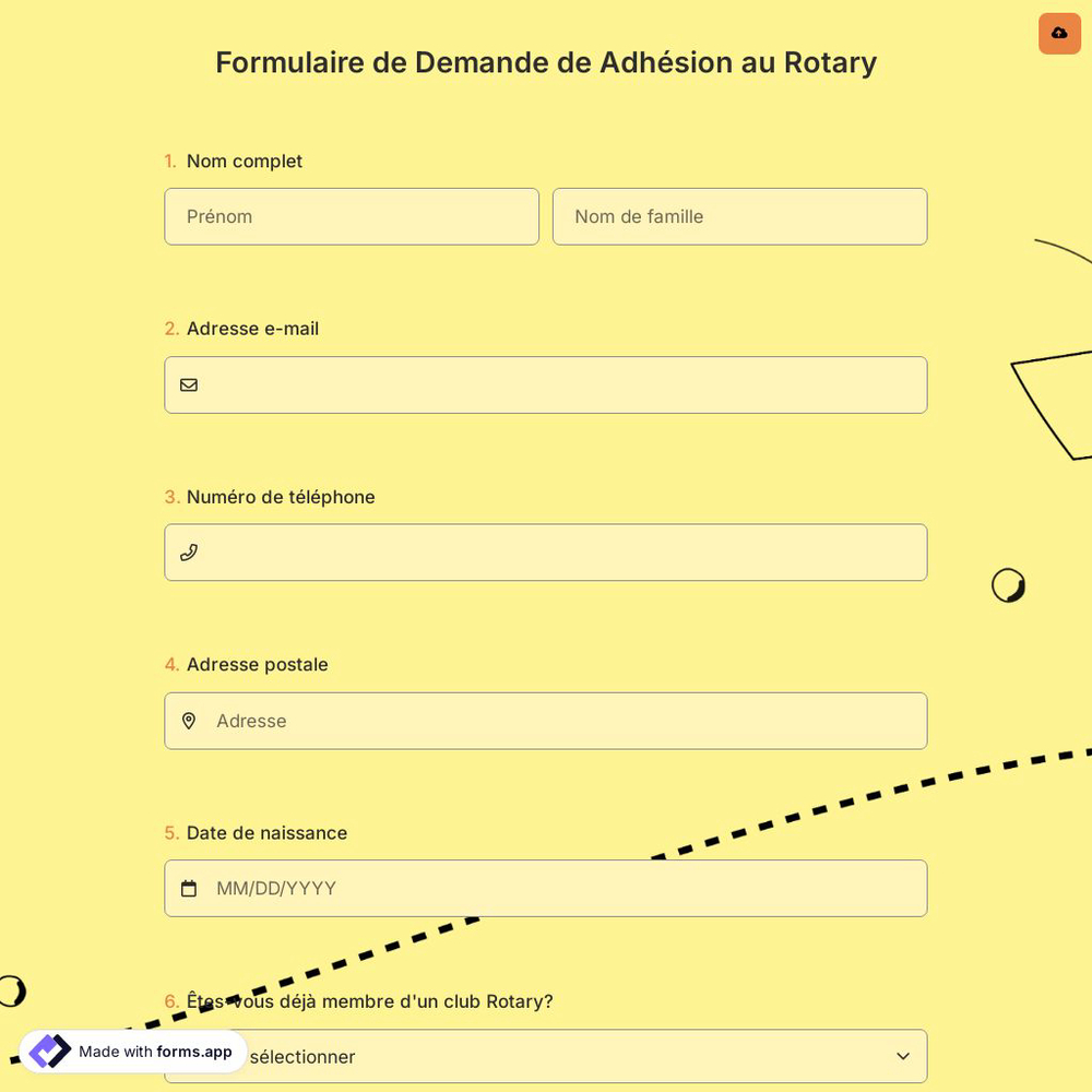 Formulaire de Demande de Adhésion au Rotary