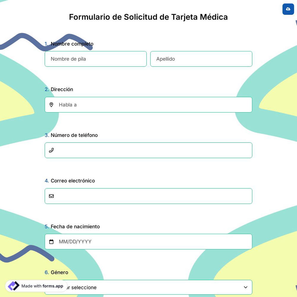 Formulario de Solicitud de Tarjeta Médica