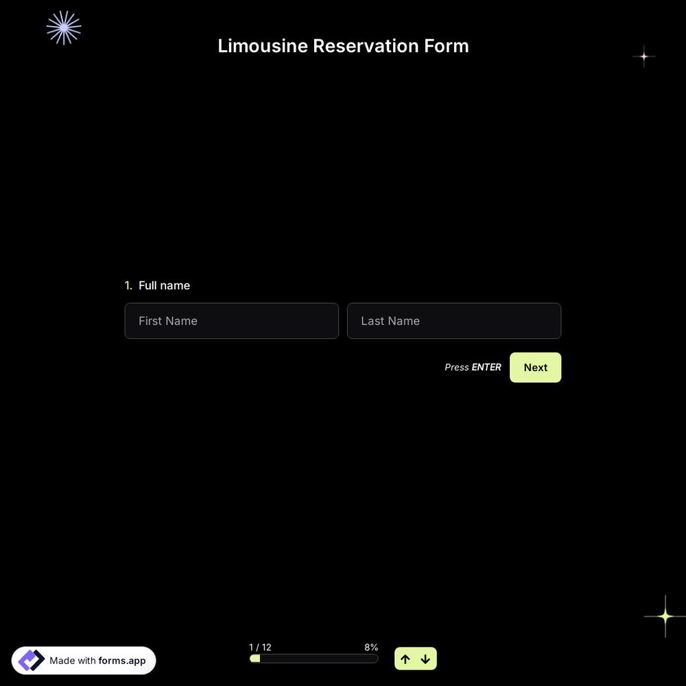 Limousine Reservation Form