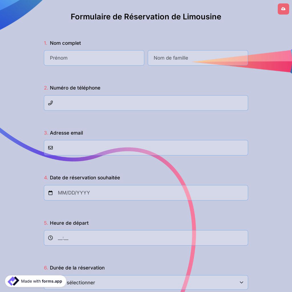 Formulaire de Réservation de Limousine