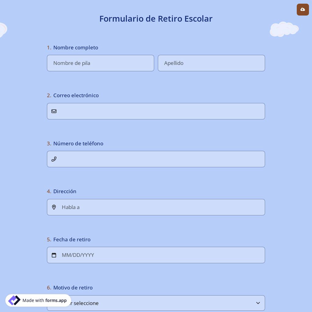 Formulario de Retiro Escolar