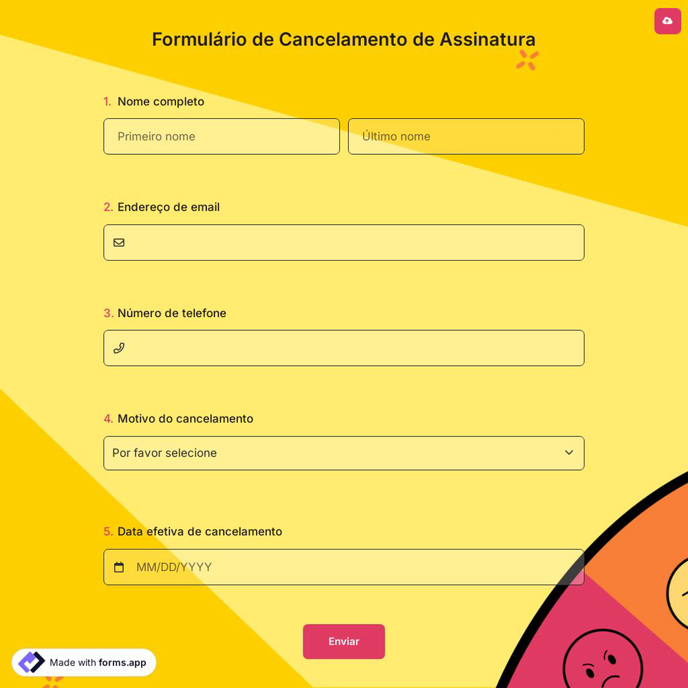 Formulário de Cancelamento de Assinatura