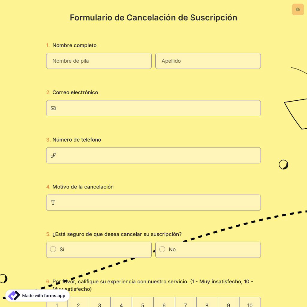 Formulario de Cancelación de Suscripción