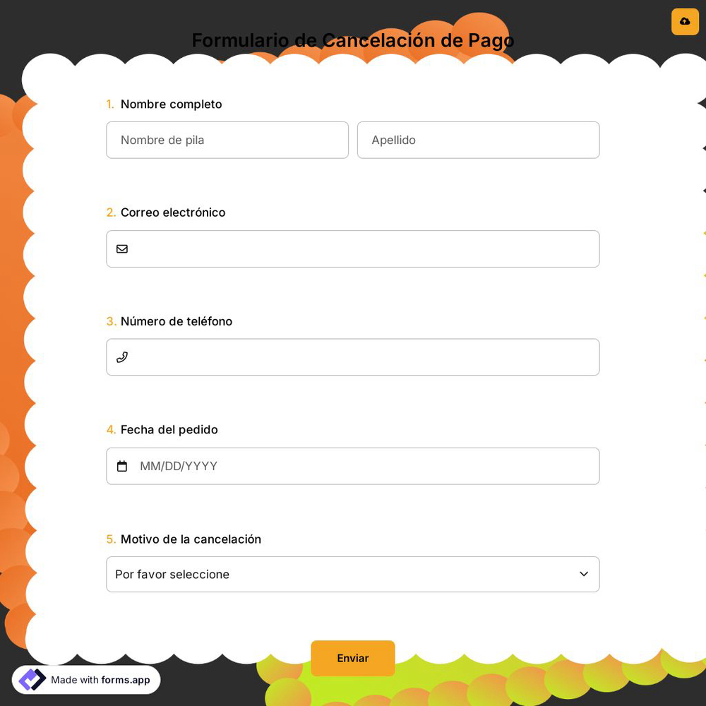Formulario de Cancelación de Pago