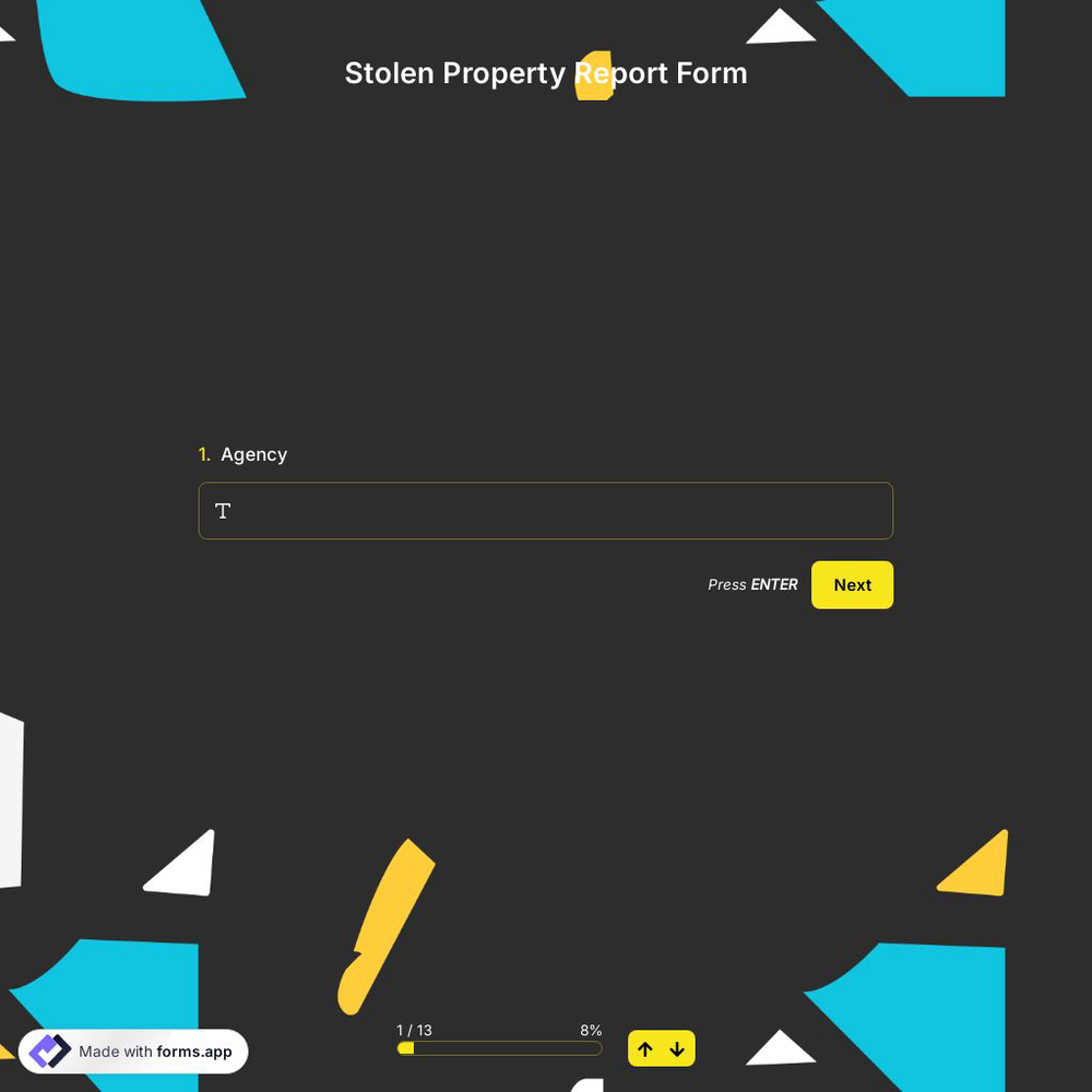 Stolen Property Report Form