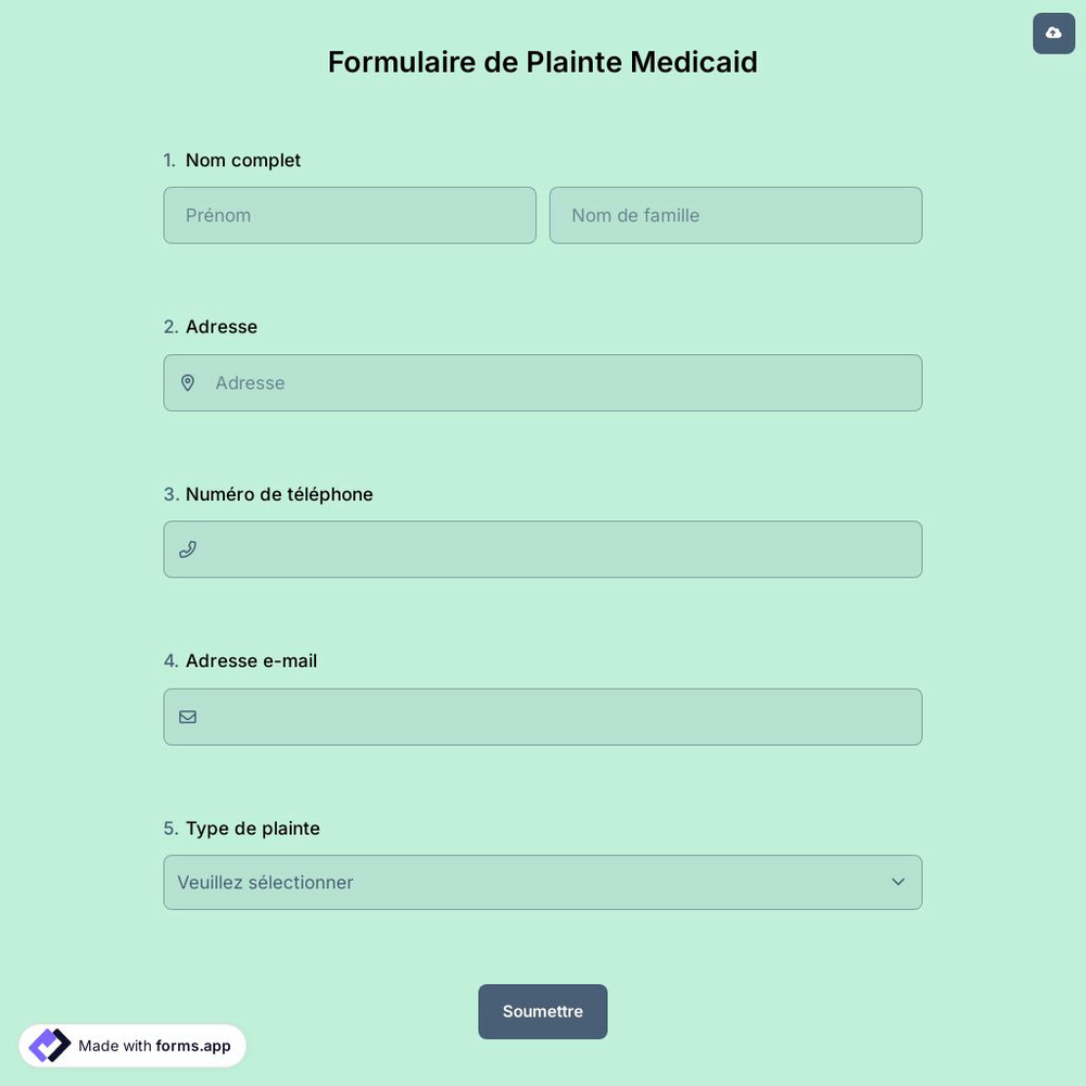 Formulaire de Plainte Medicaid