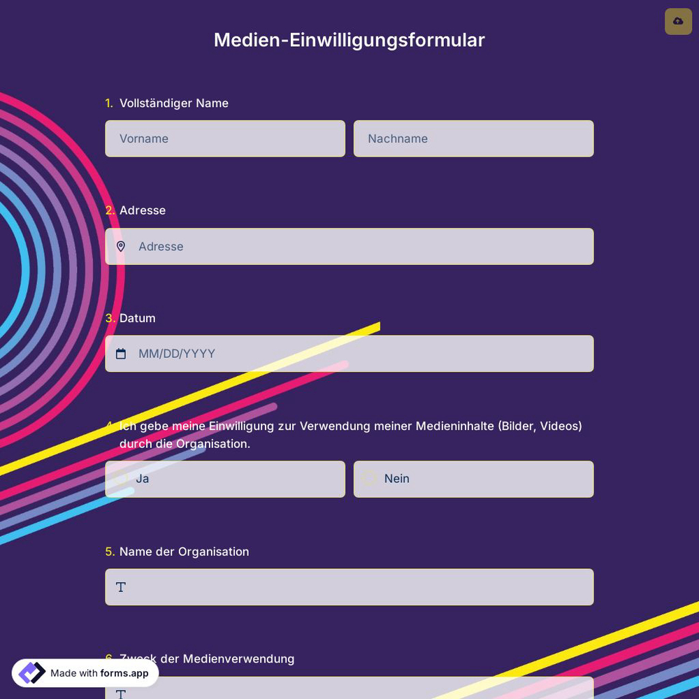 Medien-Einwilligungsformular