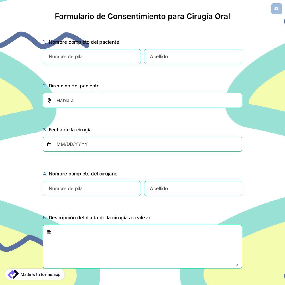 Formulario de Consentimiento para Cirugía Oral
