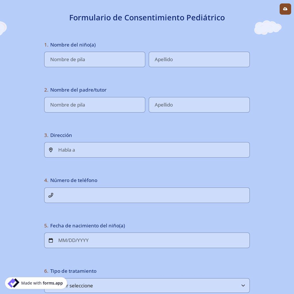Formulario de Consentimiento Pediátrico