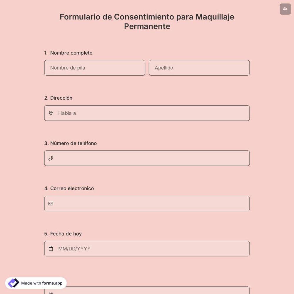 Formulario de Consentimiento para Maquillaje Permanente