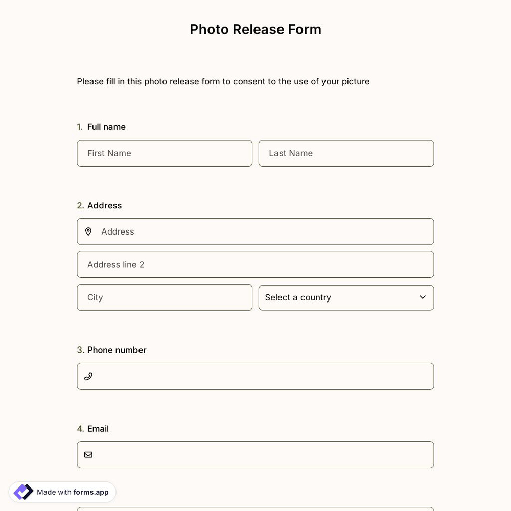 Photo Release Form