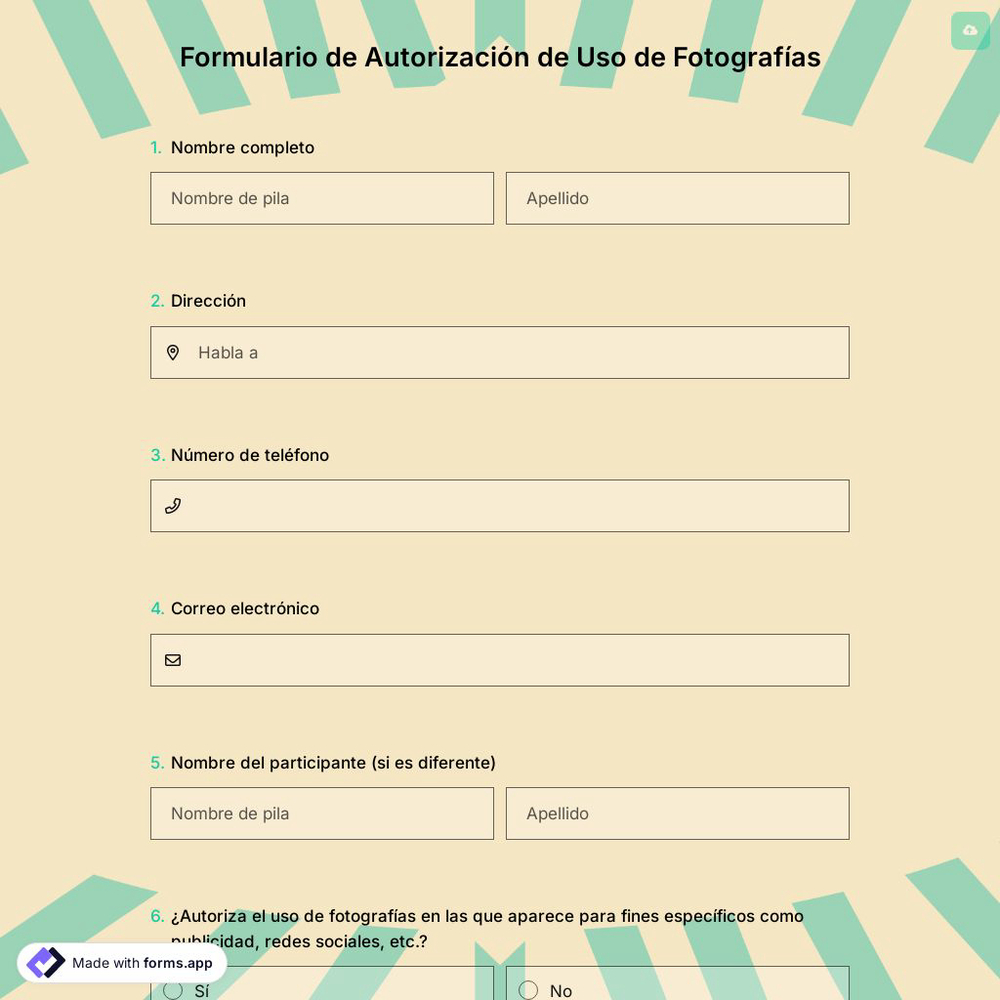 Formulario de Autorización de Uso de Fotografías