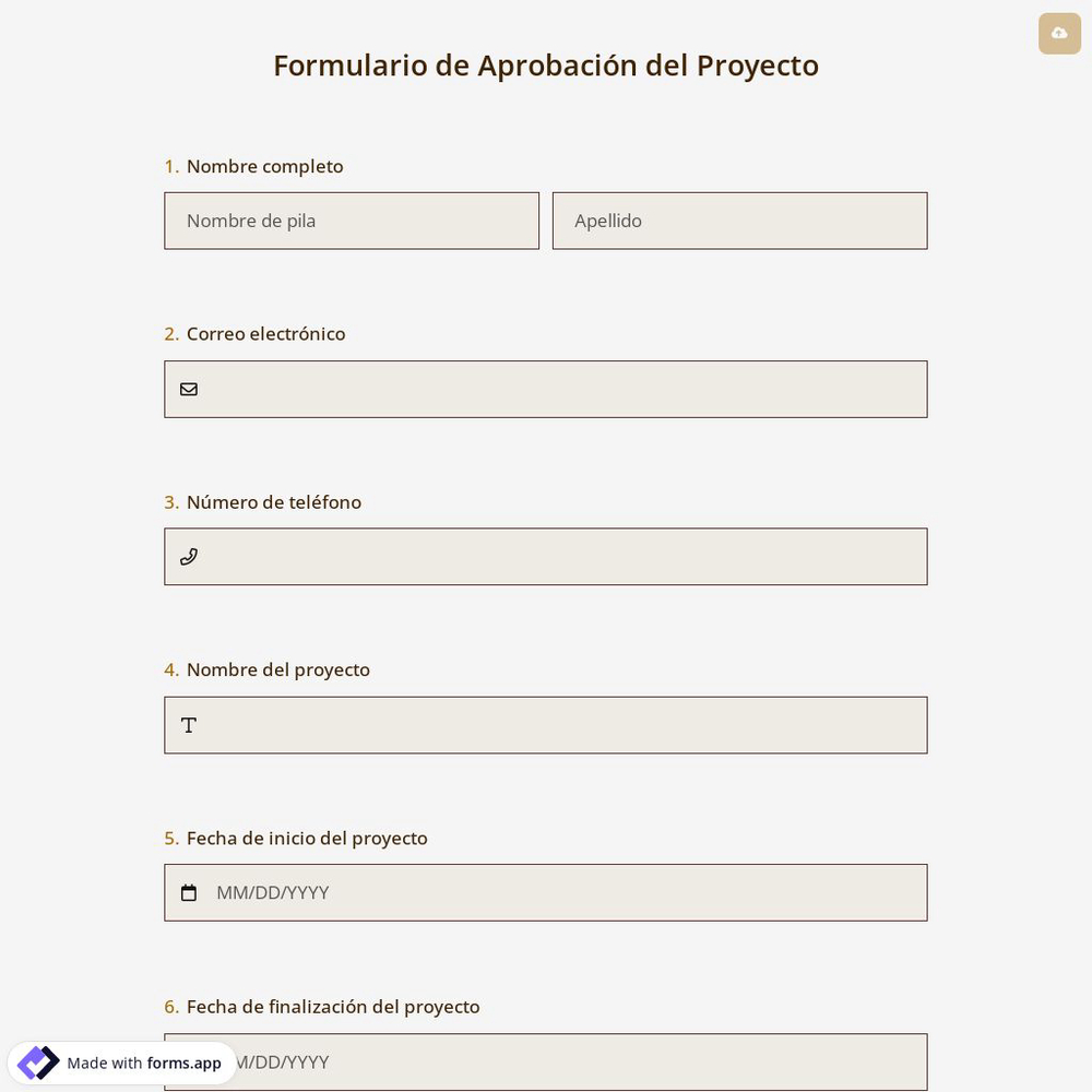 Formulario de Aprobación del Proyecto