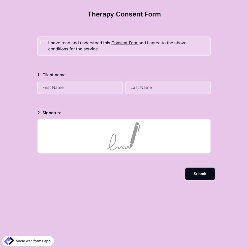 Therapy Consent Form