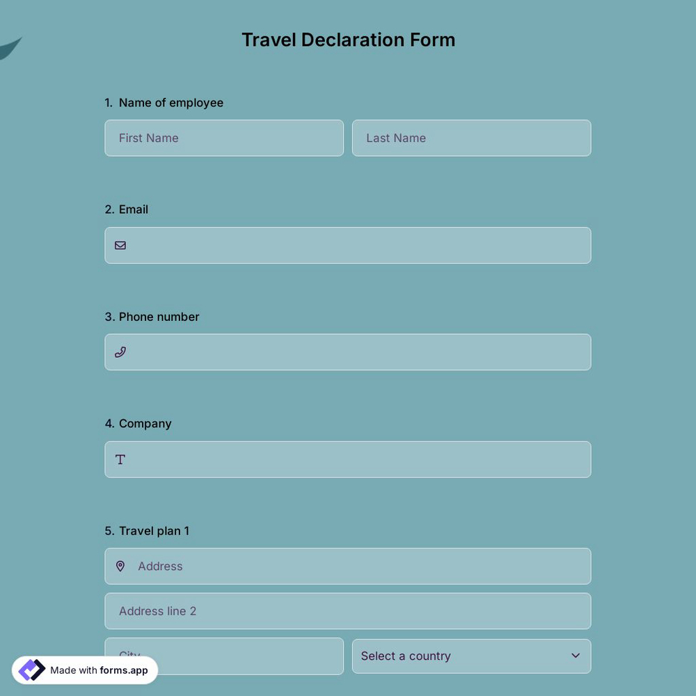 Travel Declaration Form 