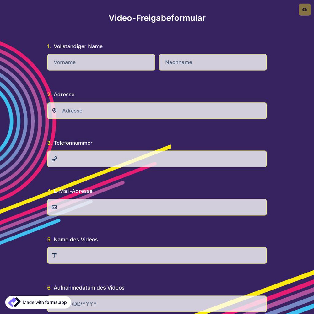 Video-Freigabeformular