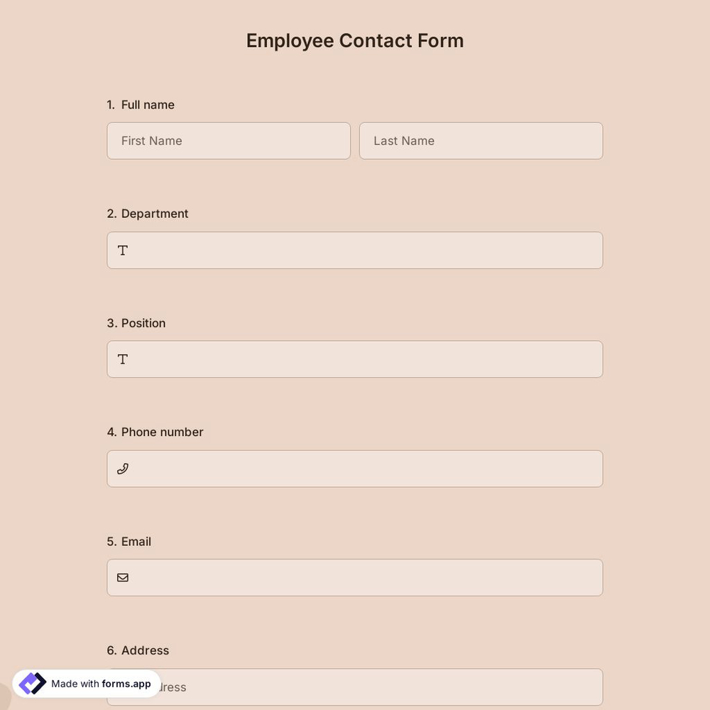 Employee Contact Form
