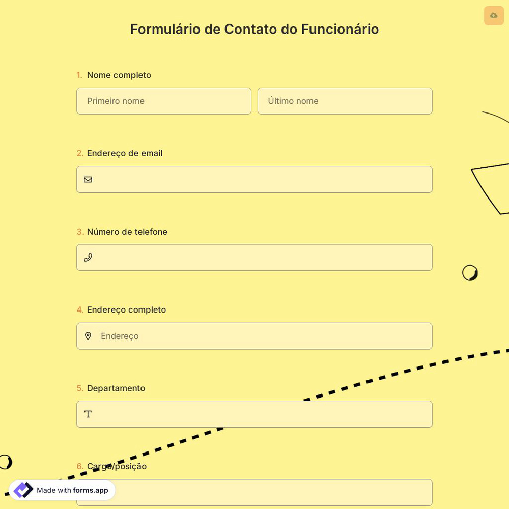 Formulário de Contato do Funcionário