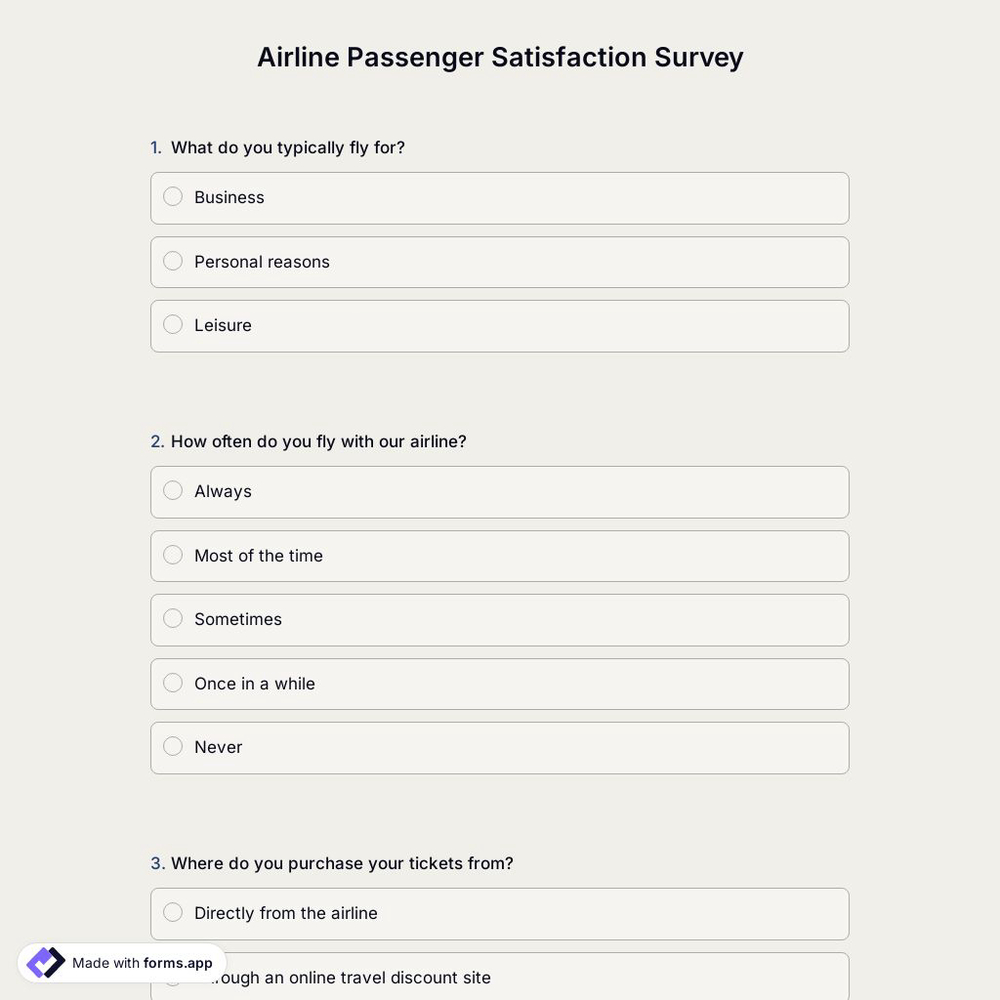Airline Passenger Satisfaction Survey