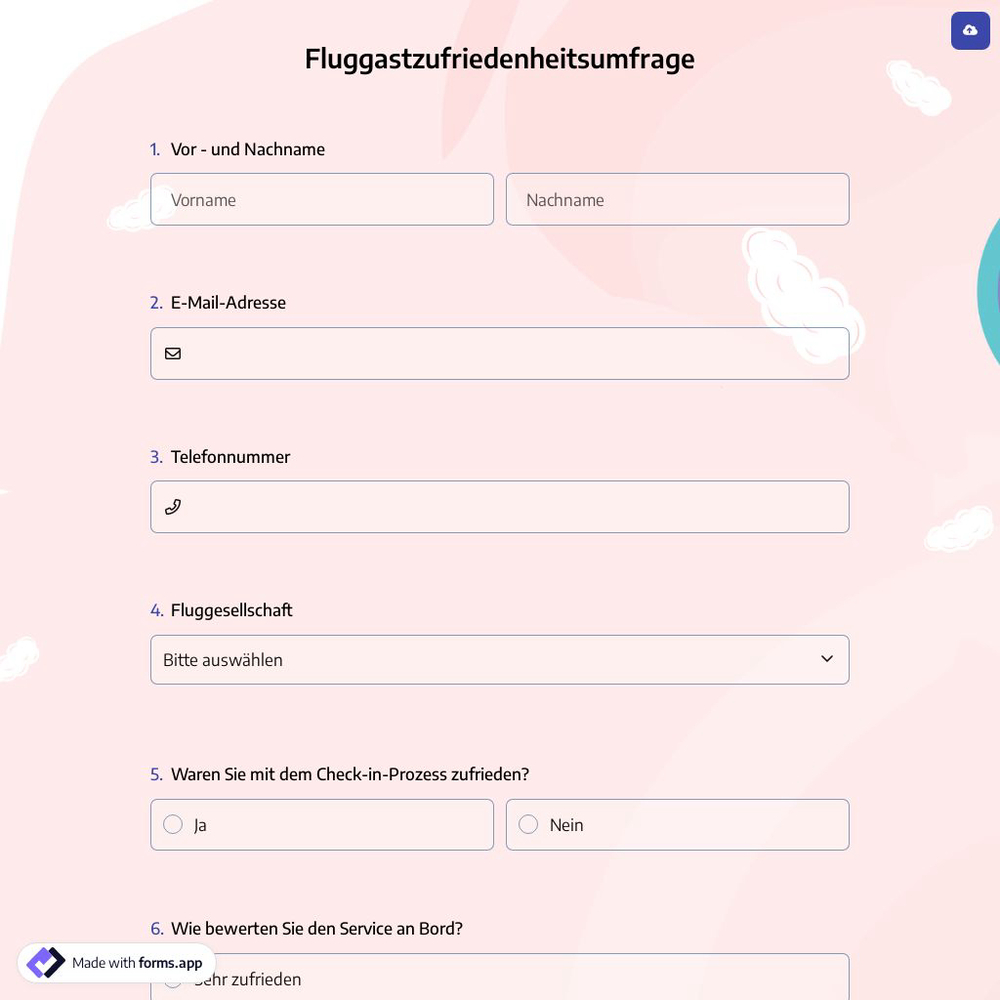 Fluggastzufriedenheitsumfrage