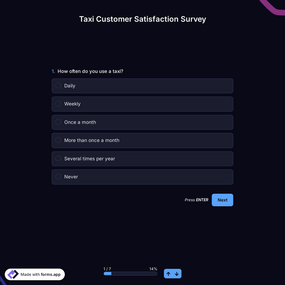Taxi Customer Satisfaction Survey 