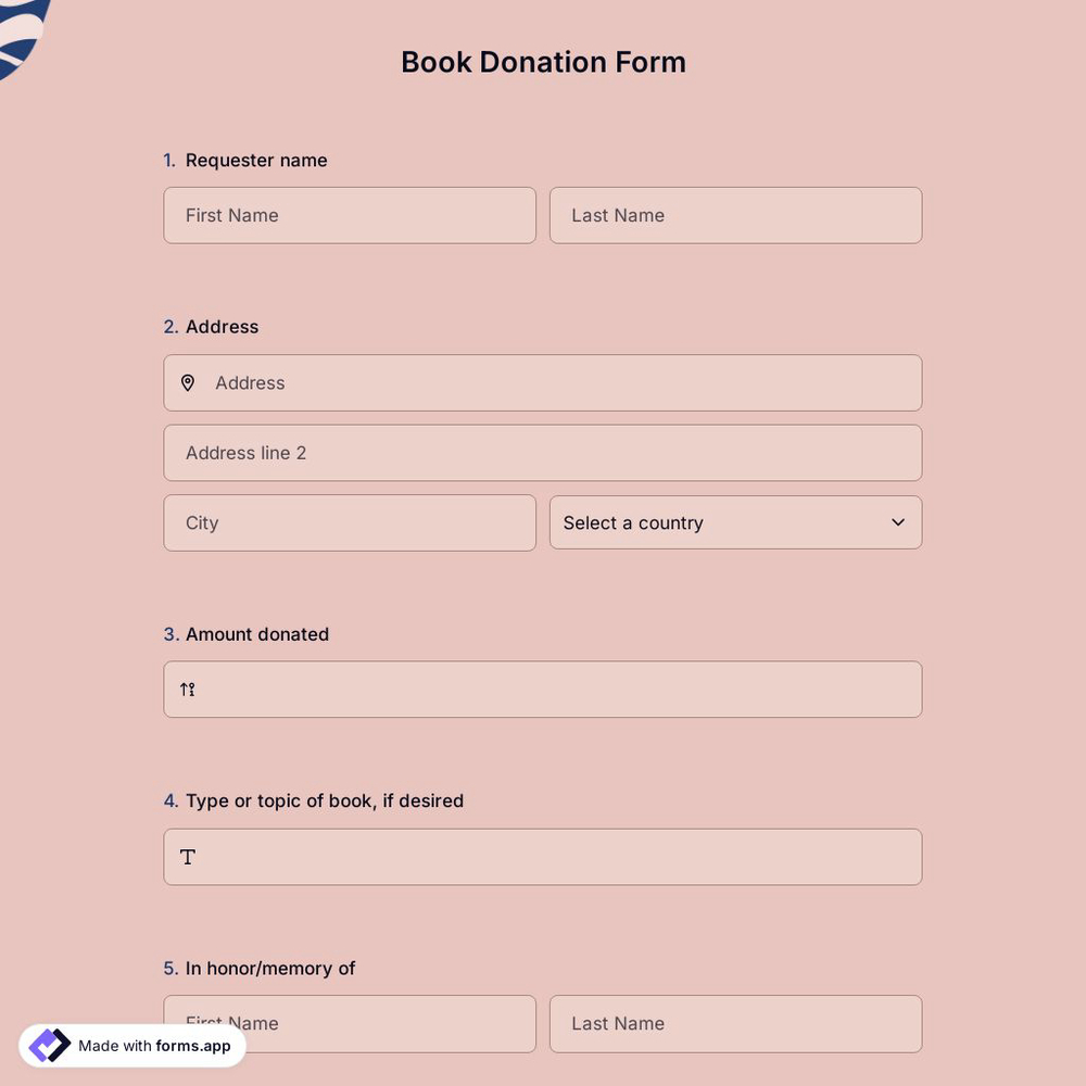 Book Donation Form