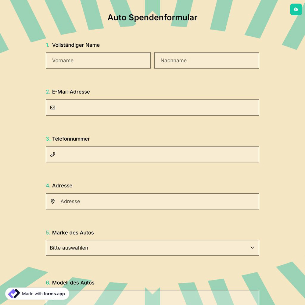 Auto Spendenformular