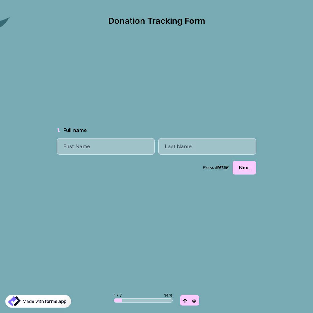 Donation Tracking Form