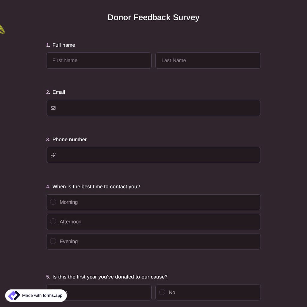 Donor Feedback Survey 