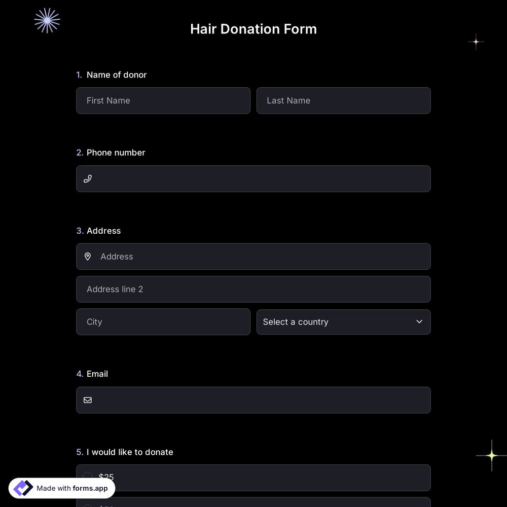 Hair Donation Form 
