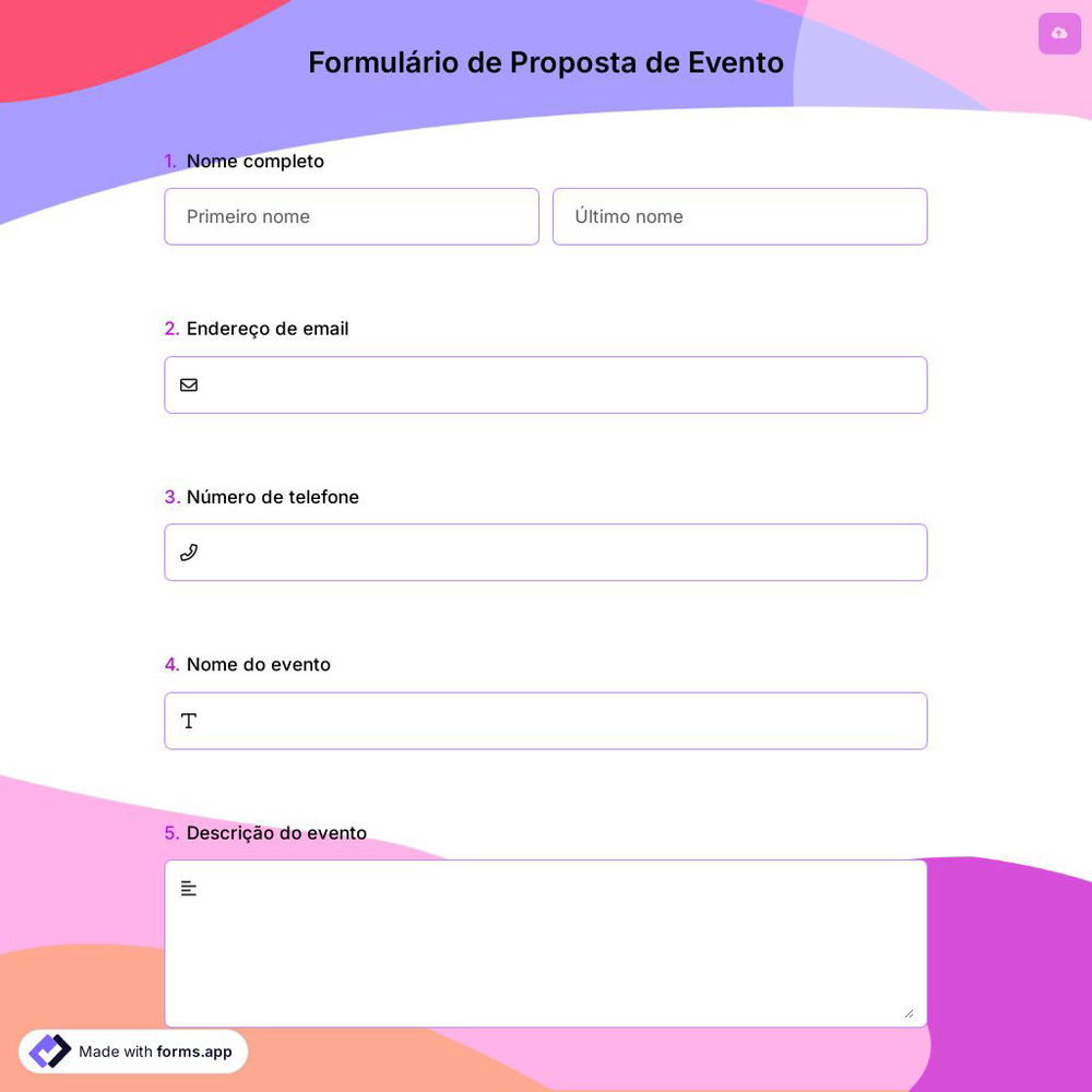Formulário de Proposta de Evento