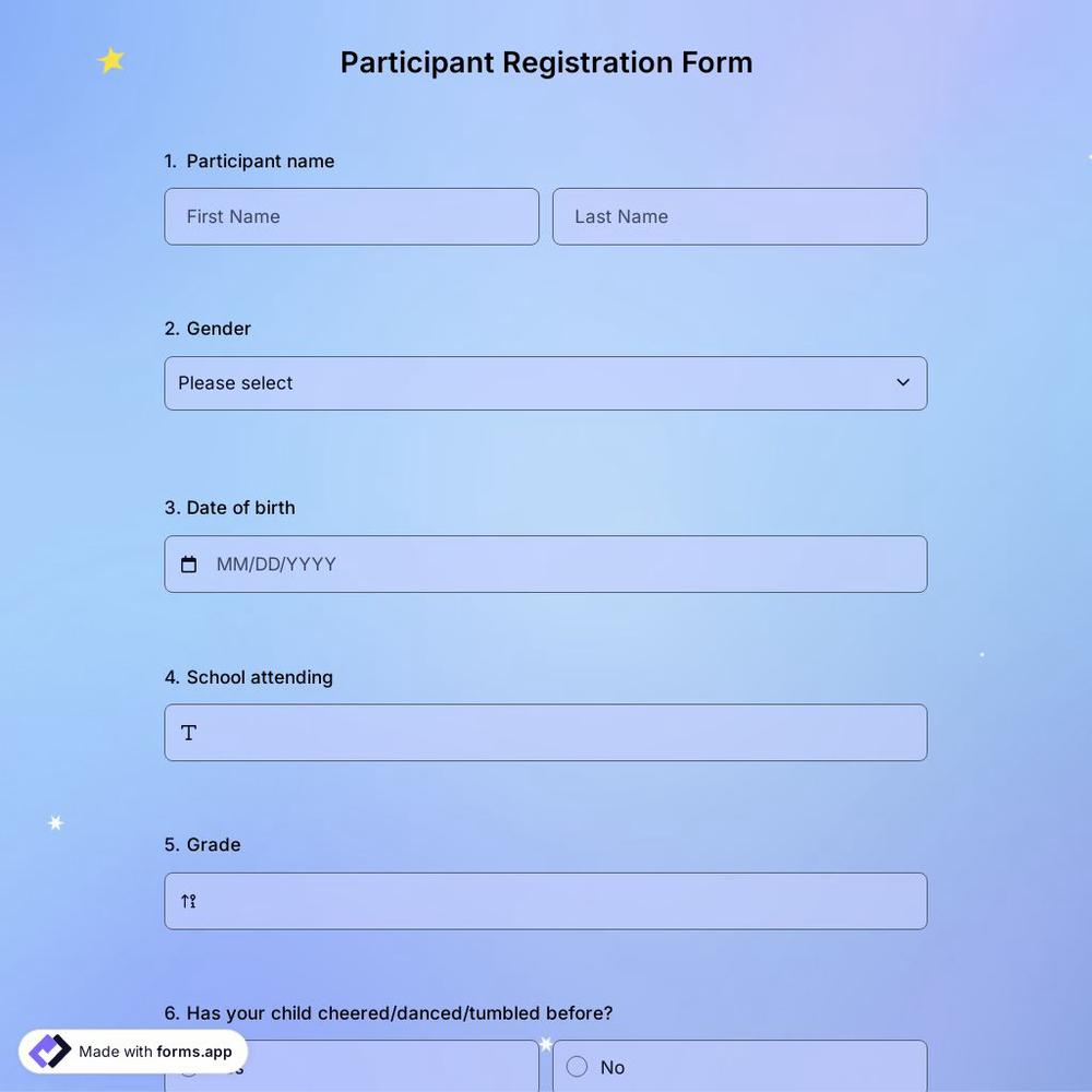 Participant Registration Form