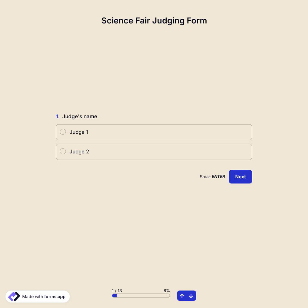Science Fair Judging Form 