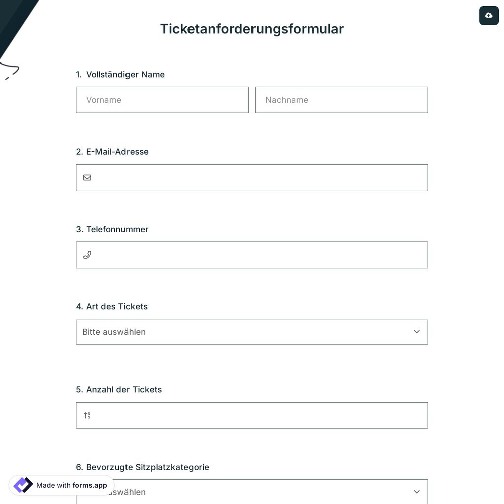 Ticketanforderungsformular