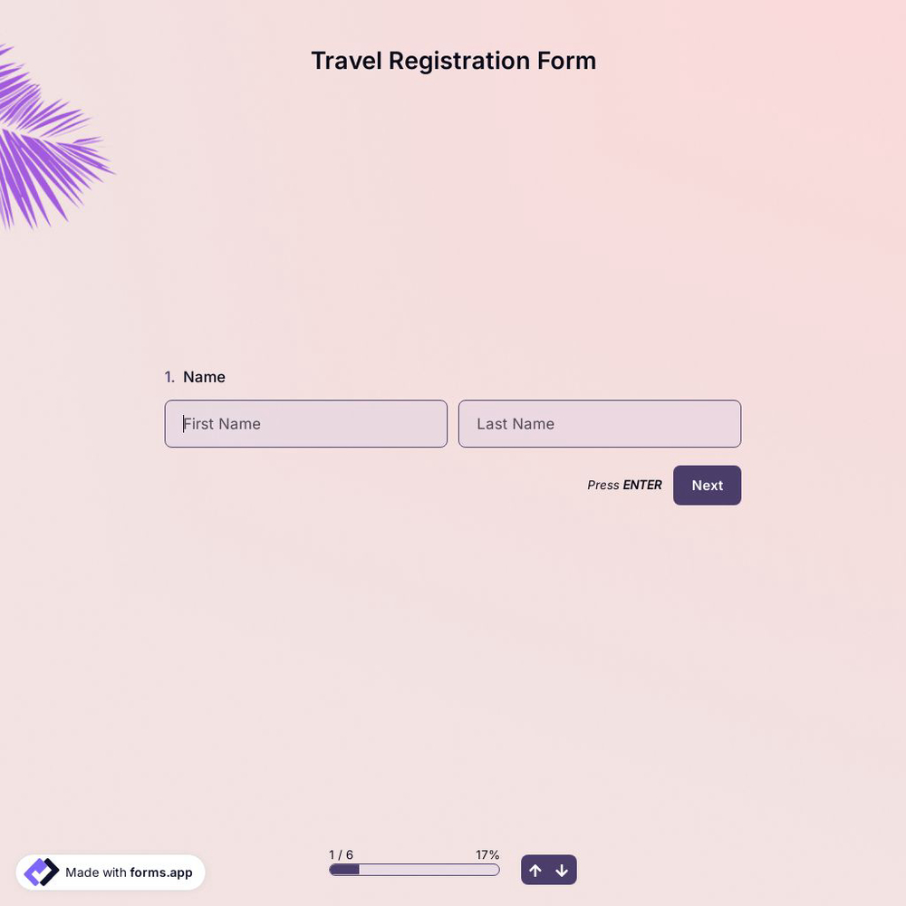 Travel Registration Form