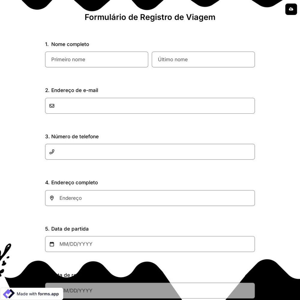 Formulário de Registro de Viagem