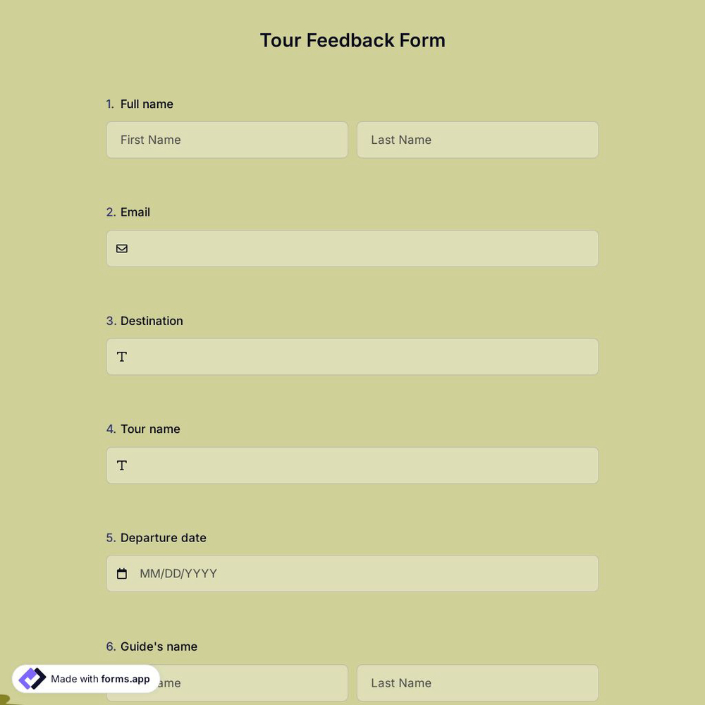 Tour Feedback Form