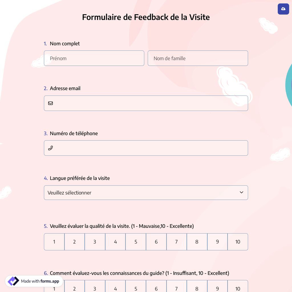 Formulaire de Feedback de la Visite