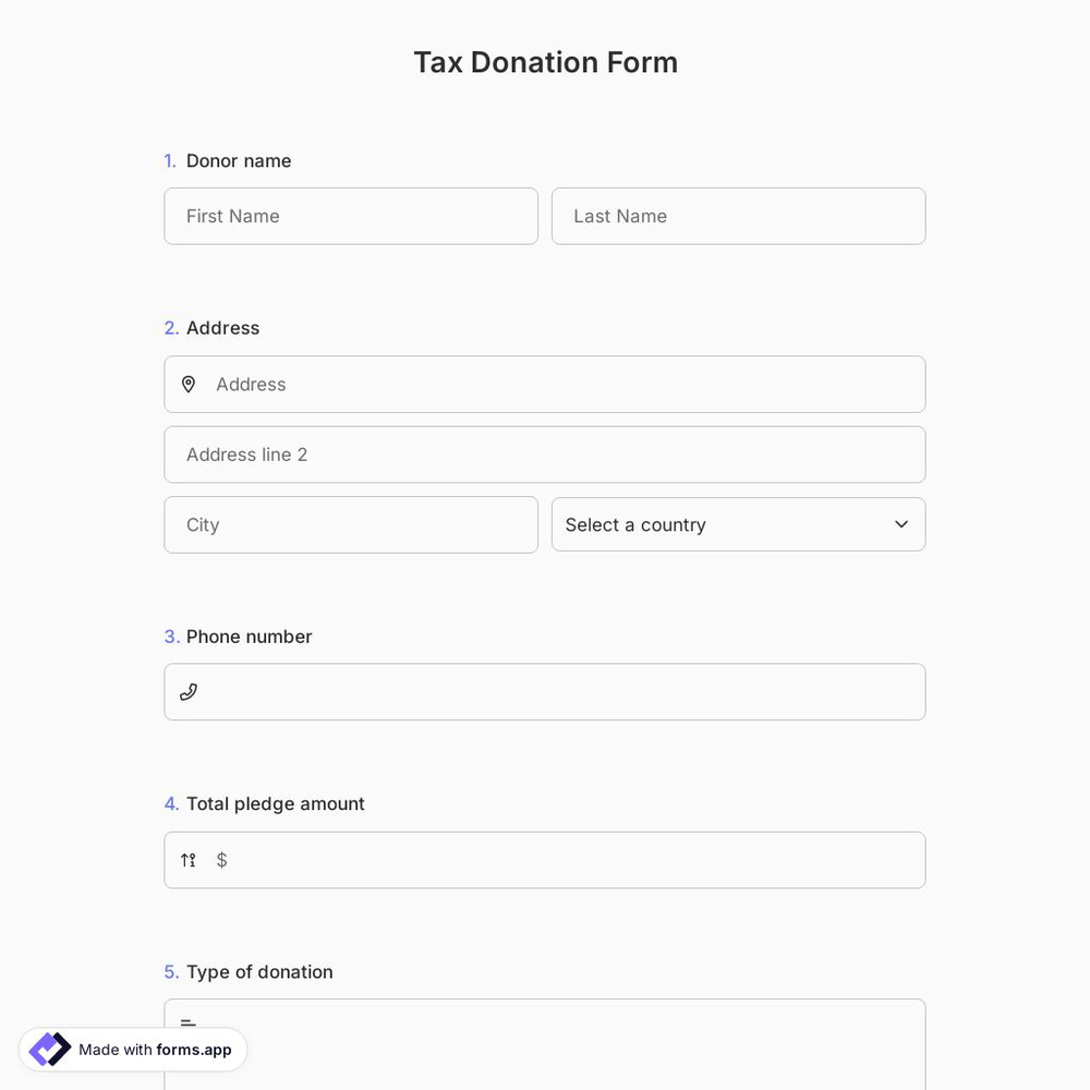 Tax Donation Form 