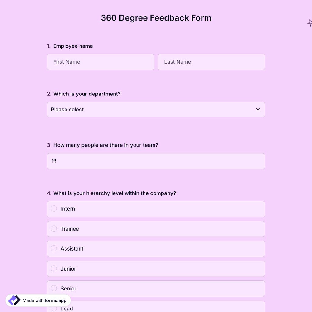 360-Degree Feedback Form