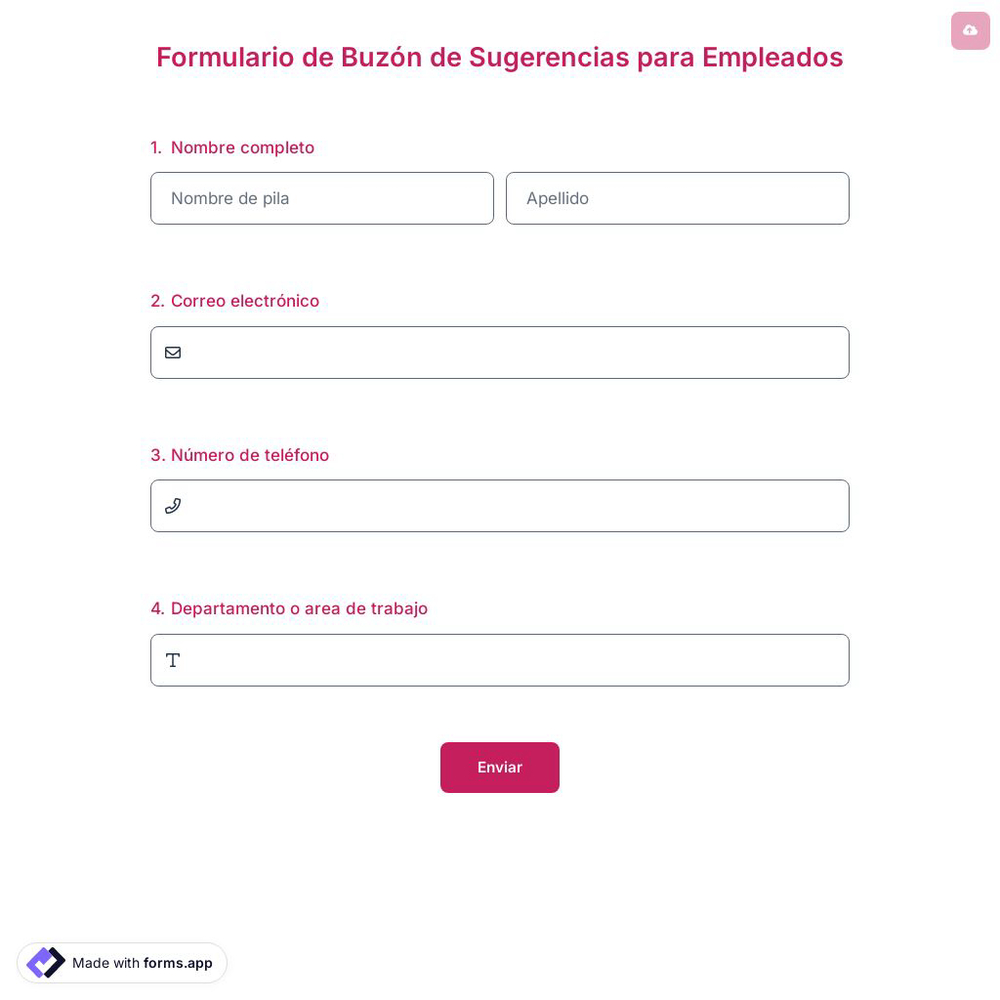 Formulario de Buzón de Sugerencias para Empleados