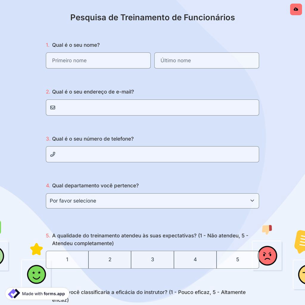 Pesquisa de Treinamento de Funcionários