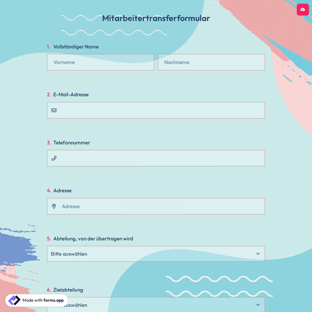 Mitarbeitertransferformular